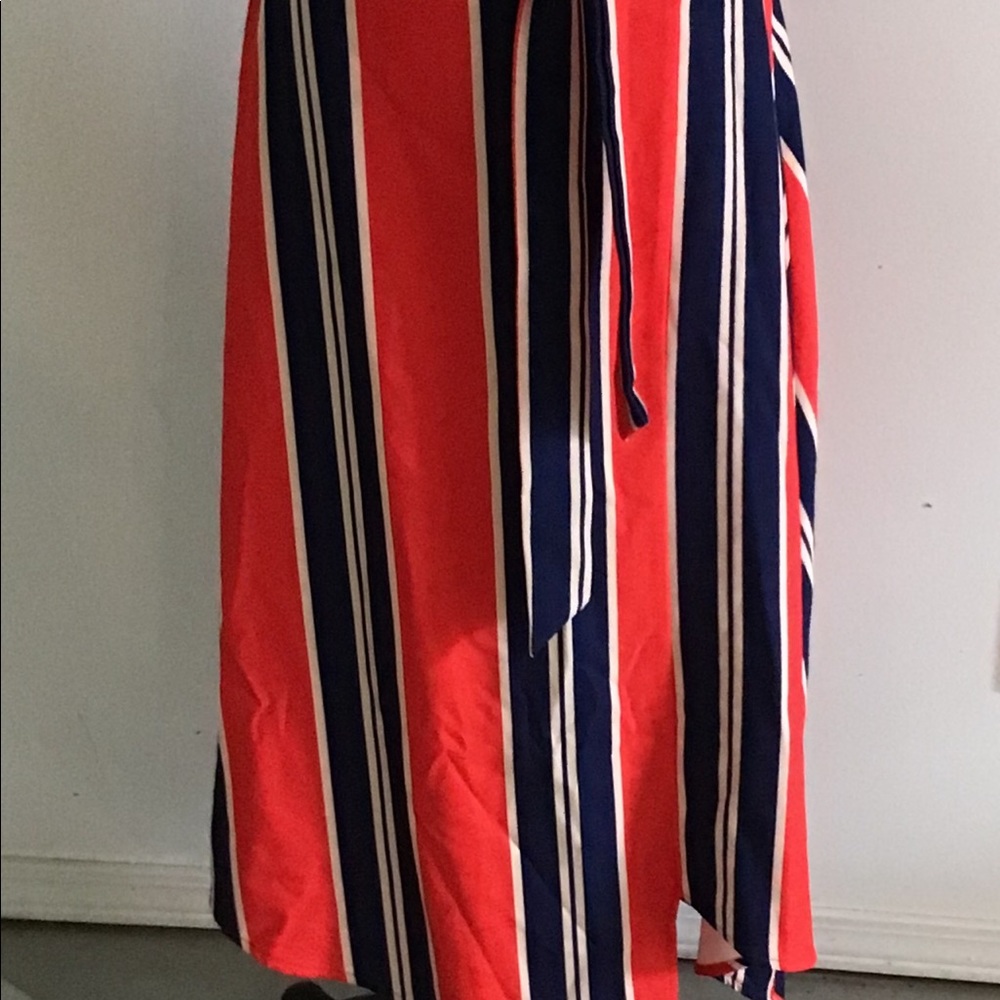 Nasty Gal NWT Asymmetrical Hem striped Midi Skirt